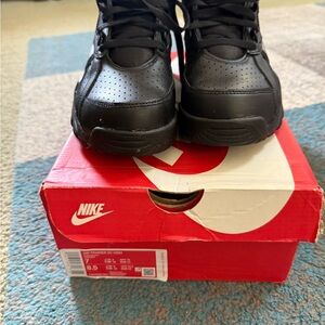 Nike Black Perforated Leather Trainers